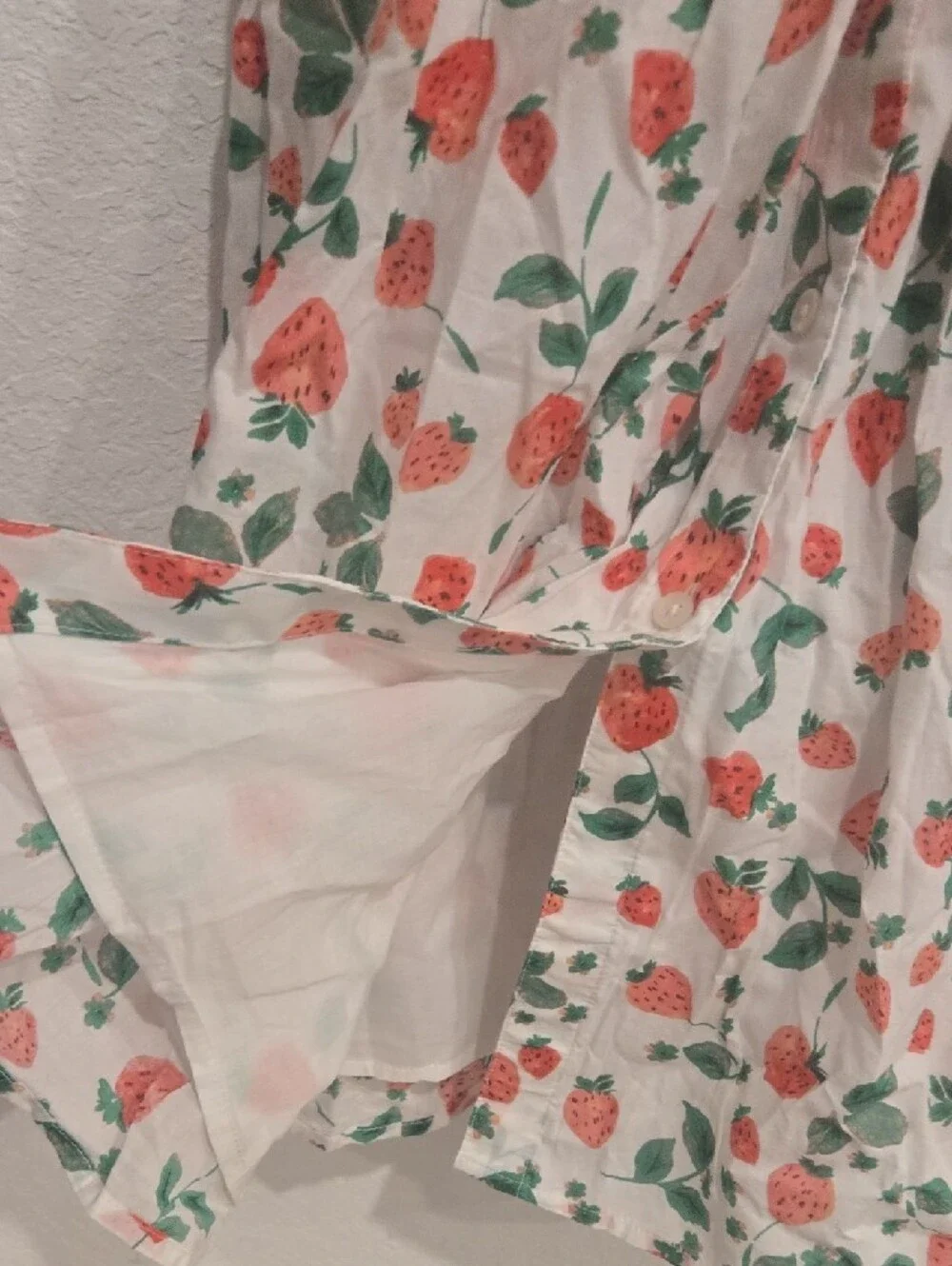 J. Crew White Maxi Shirt Dress with Coral Rose Print Size 2